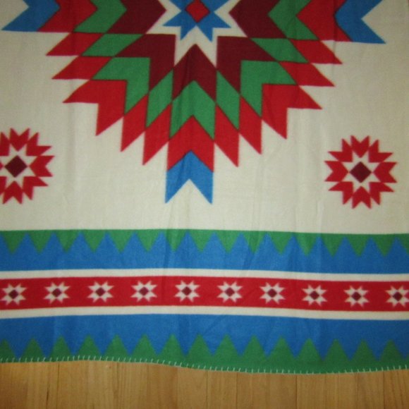BLANKET FROM ST. LABRE INDIAN SCHOOL/AZTEC DESIGN/POLYESTER! - Picture 3 of 5
